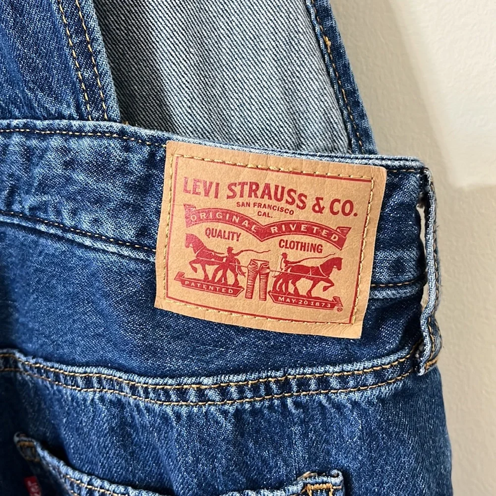Levi's Original Skinny Medium Wash 100% Cotton Overalls Size Large - Picture 9 of 12